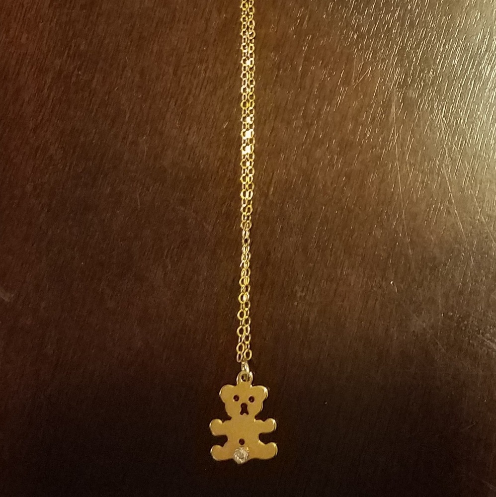 Gold bear necklace